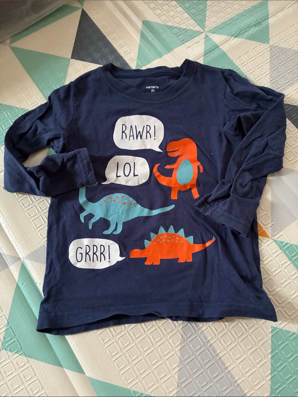 20/25$ 🧸 Carter's Navy Blue Long-Sleeve Dinosaur Tee